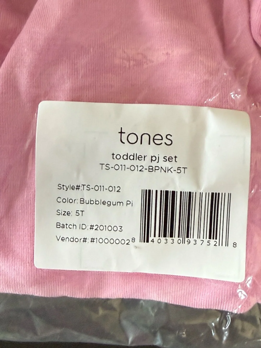 nuuds for kids TONES - Toddler PJ Set Long Sleeve  Bubblegum Color 5T